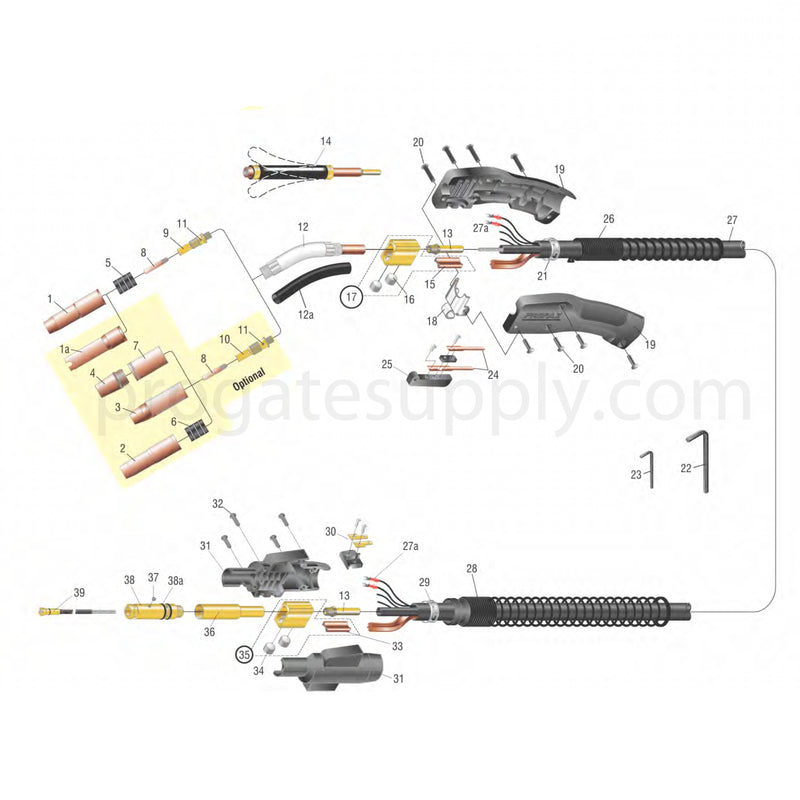 Profax LP250-3035-15 250 AMP MIG GUN