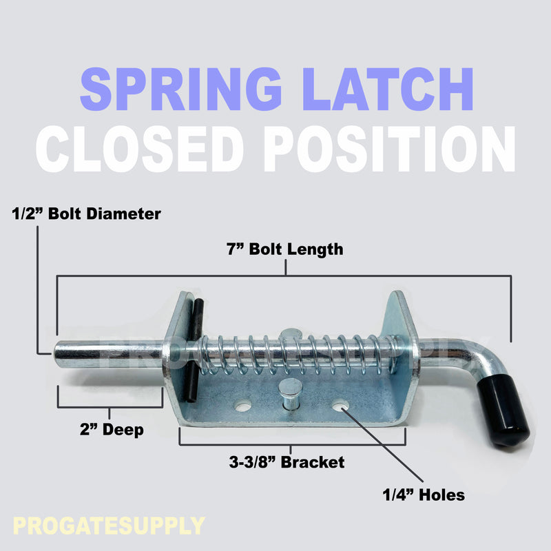 7" Sliding Spring Latch for Gates, Fences, Trailers and more